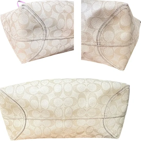 Coach 5696 City Tote In Signature Canvas IN Light Khaki Ice Purple - Picture 4 of 8